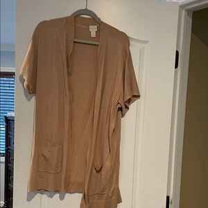 Chico's Light Brown Open Front Cardigan
